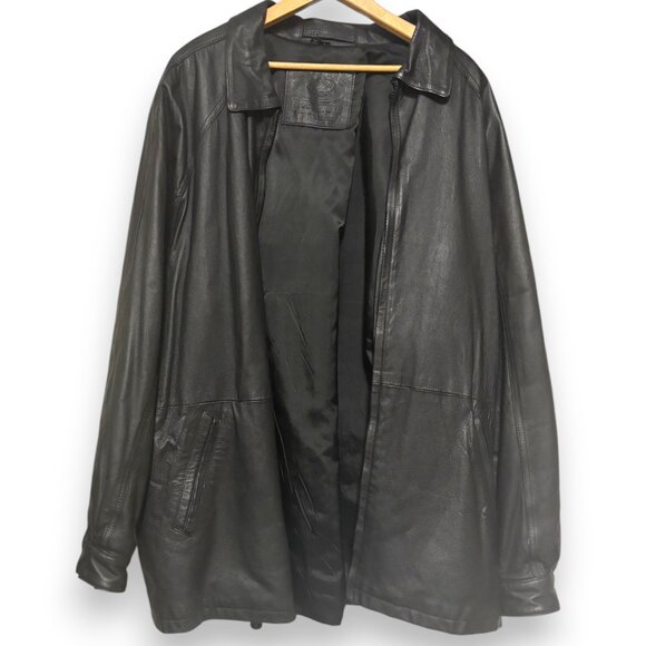 Georgetown Leather Design vintage women's black genuine leather jacket sz L - Picture 2 of 16